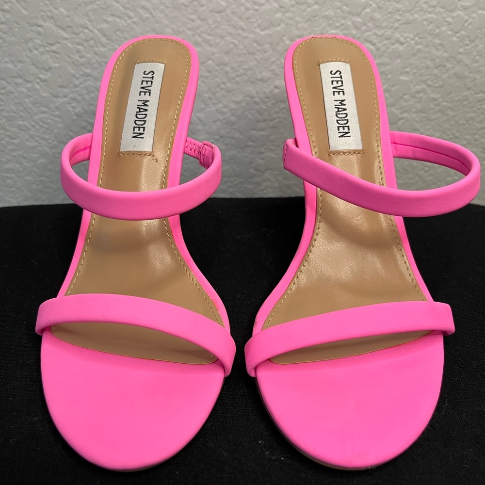 Pink Steve Madden Mules.